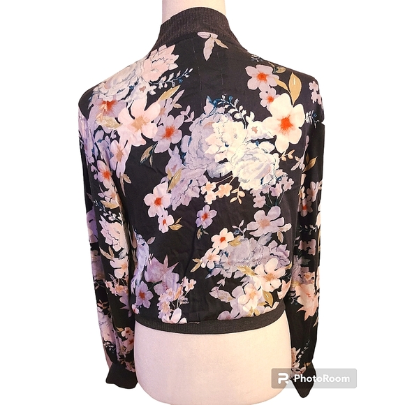 Somedays Lovin Mystic Nights Floral Print Bomber Jacket Size XS - Picture 4 of 7